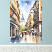 Madrid waterverf kunst canvas afdruk (Insitu (Houten vloer))