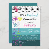 Madrigal Celebration Birthday Uitnodiging (Voorkant / Achterkant)