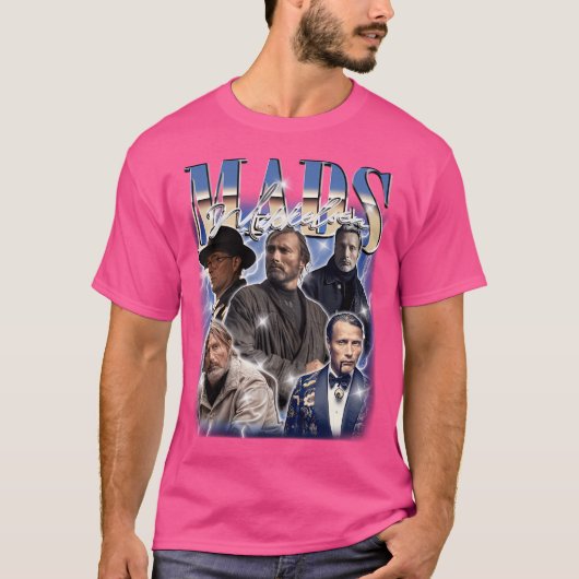 Mads Mikkelsen Retro Bootleg T-shirt (Voorkant)