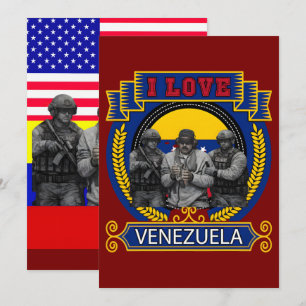 Maduro Live Gevangen in Grappige Amerikaanse Sting Feestdagenkaart