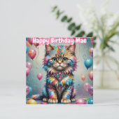 MAE ~ Carte d'anniversaire ~ Rose Blue ~ (Debout devant)