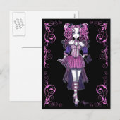 "Maegan" Pink Valentijn Fairy Art Briefkaart (Voorkant / Achterkant)