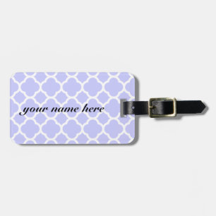 Maerblauw Licht zachte blauwe Quatrefoil-patroon Bagagelabel