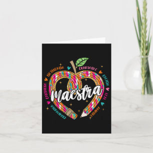 Maestra Pencil Spaanse leraar Bilingual 100 dagen Kaart