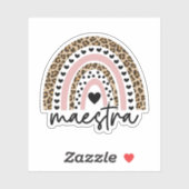 Maestra Rainbow, Spaans Tacher Appreciation Gift Sticker (Vel)