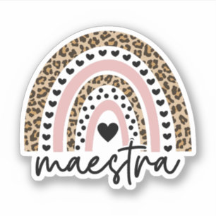 Maestra Rainbow, Spaans Tacher Appreciation Gift Sticker