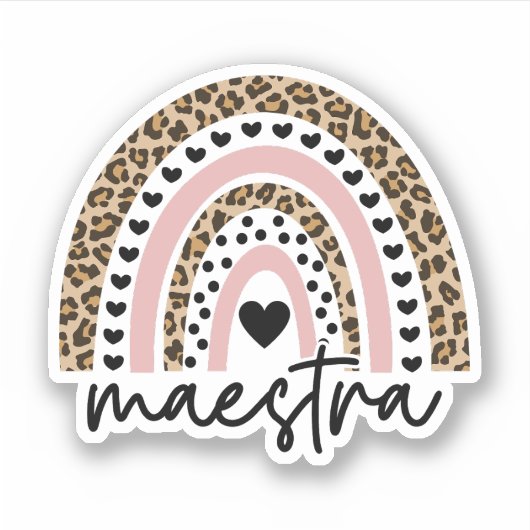 Maestra Rainbow, Spaans Tacher Appreciation Gift Sticker (Voorkant)