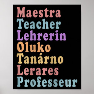Maestra Teacher - Namen van leraren in verschillen Poster