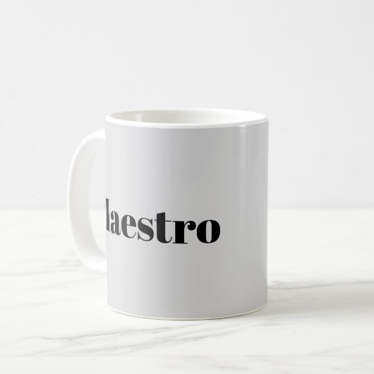 Maestro dirigent pianist muzikant thema koffiemok (Voorkant links)