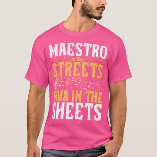Maestro in the Streets Diva in het blad Opera Pe T-shirt (Voorkant)
