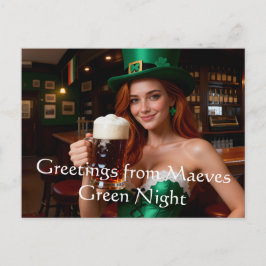 Maeve in Emerald Corset Irish Pub St Patrick's Day Briefkaart