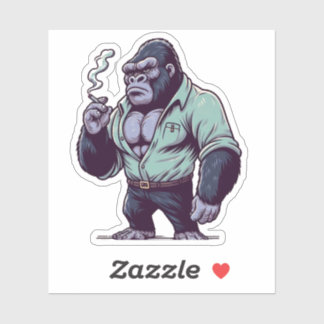 Maffia gorilla, gekke dieren sticker