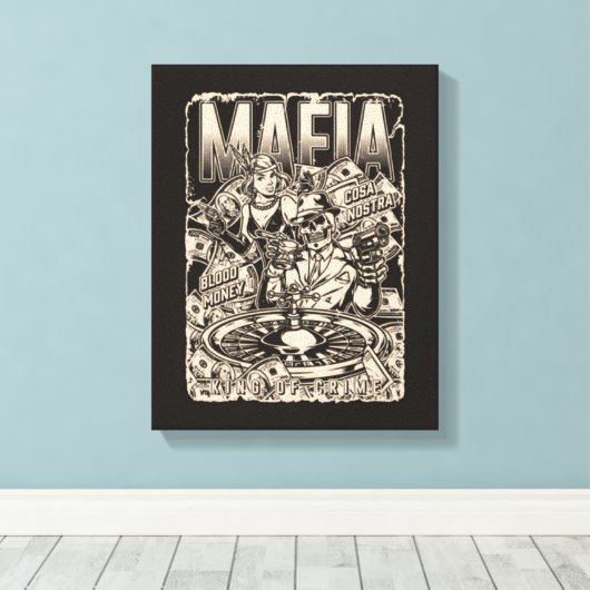 Mafia King of Crime Canvas Print (Insitu (Houten vloer))