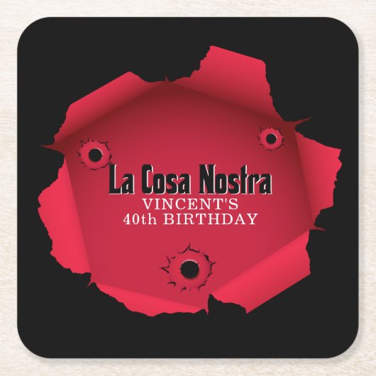 Mafia ThMED Vierkante Kartonnen Onderzetter (Voorkant)