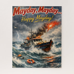 Mag een gelukkige Meidag legpuzzel nautische storm