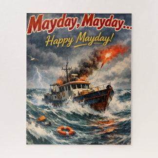 Mag een gelukkige Meidag legpuzzel nautische storm