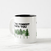 Mag het bos bij jou zijn? tweekleurige koffiemok (Voorkant links)
