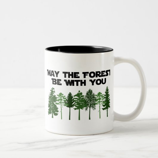 Mag het bos bij jou zijn? tweekleurige koffiemok (Rechts)