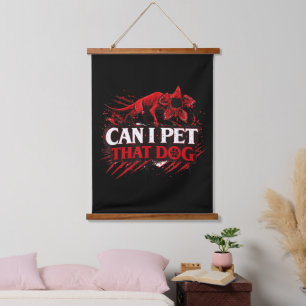 Mag ik die hond aaien Grappige hond liefhebber quo Hangend Wandkleed