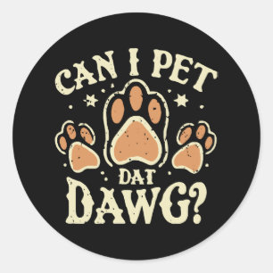Mag ik die hond aaien ronde sticker