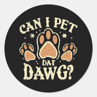 Mag ik die hond aaien ronde sticker