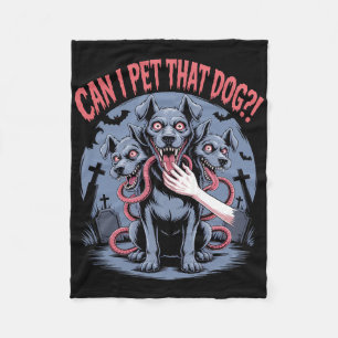 Mag ik die hond Cerberus Horror Halloween Dog L Fleece Deken