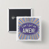 Mag ik een AMEN? Vierkante Button 5,1 Cm (Voorkant /achterkant)