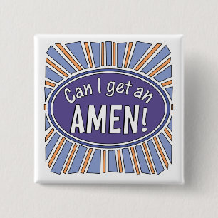 Mag ik een AMEN?    Vierkante Button 5,1 Cm