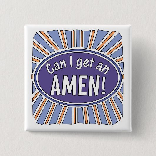 Mag ik een AMEN? Vierkante Button 5,1 Cm (Voorkant)