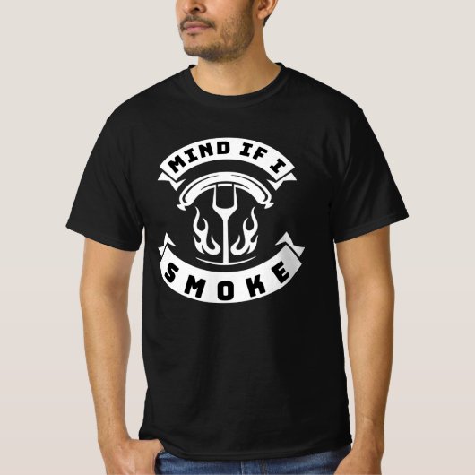 Mag ik Funny BBQ Grilling roken? T-shirt (Voorkant)