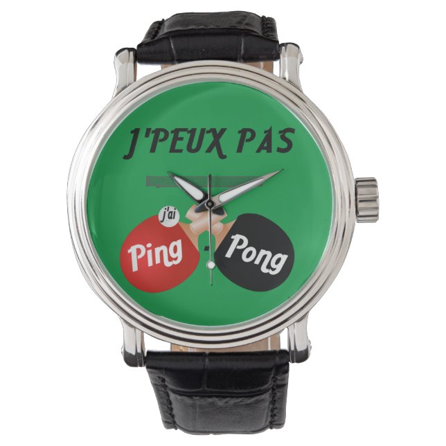 Mag ik niet pingpong? horloge (Voorkant)