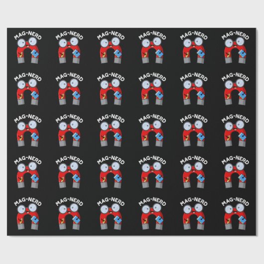 Mag-nerd Grappig Nerd Magneet Pun Dark BG Cadeaupapier (Vlak)