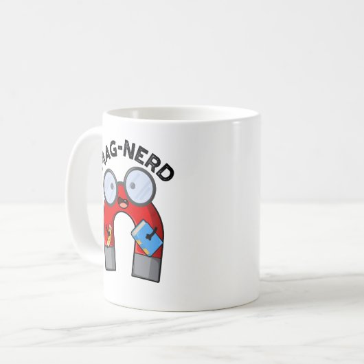 Mag-nerd Grappig Nerd Magnet Pun Koffiemok (Voorkant links)