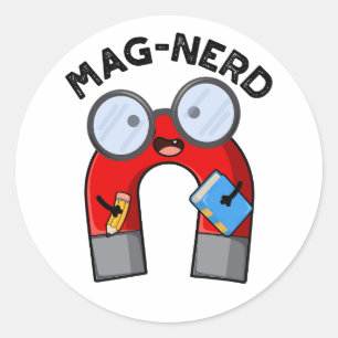 Mag-nerd Grappig Nerd Magnet Pun Ronde Sticker