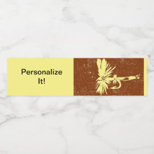 Mag vliegen, droge vlieg, vliegverbinding, vliegku waterfles etiket