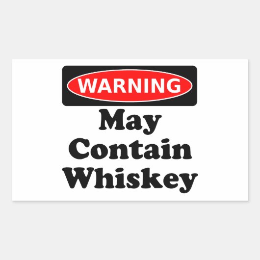 Mag whiskey bevatten rechthoekige sticker (Voorkant)