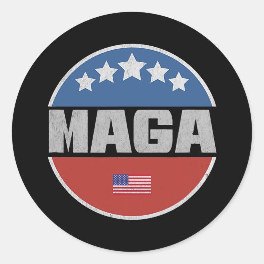 Maga America First MAGA Ronde Sticker (Voorkant)