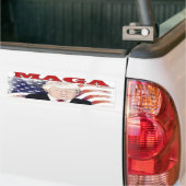 MAGA American Flag Trump red text Bumpersticker (Op Truck)