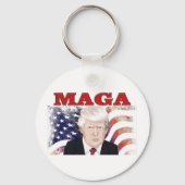 MAGA American Flag Trump red text Sleutelhanger (Achterkant)