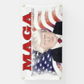 MAGA American Flag Trump red text Spandoek (Verticaal)