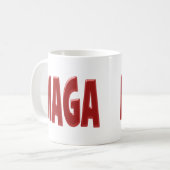 MAGA avec demi-texte rouge Café Mug (Devant gauche)