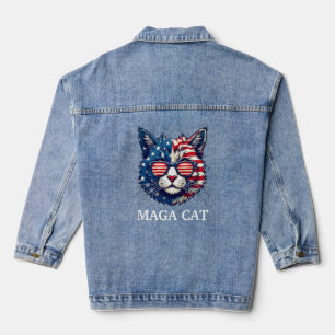 MAGA Cat Président Trump American Flag Patriotique