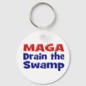 MAGA Draai het moeras met rode blauwe tekst Sleutelhanger (Achterkant)