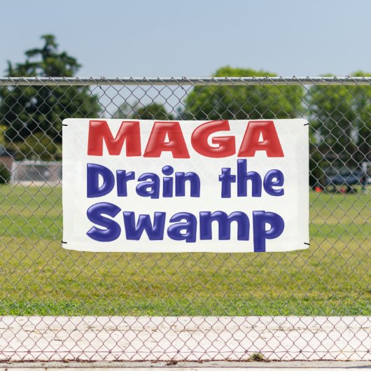 MAGA Draai het moeras met rode blauwe tekst Spandoek (Insitu)