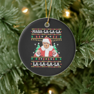 Maga La La La Trump kerstinhuldiging 47e Keramisch Ornament