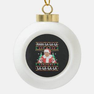 Maga La La La Trump Kerstmis Inauguratie 47e   Keramische Bal Ornament