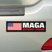 MAGA sans Trump American flag bumper sticker (En voiture)