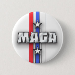 MAGA Sterren Strepen Maak Amerika Groot Again Wit Ronde Button 5,7 Cm