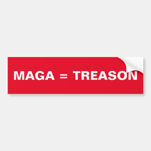 MAGA = TREASON rode en witte bumpersticker (Voorkant)