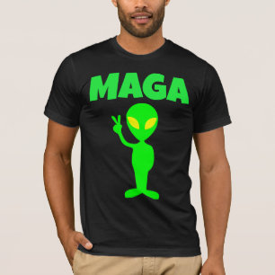 MAGA TRUMP ALIEN PEACE FUNNY T-SHIRT